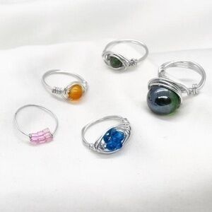 Colorful Beaded Ring Set